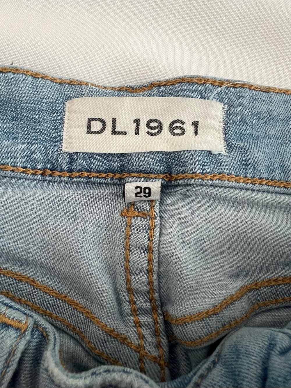 DL1961 Light Blue Distressed Straight Leg Jeans - Picture 3 of 10